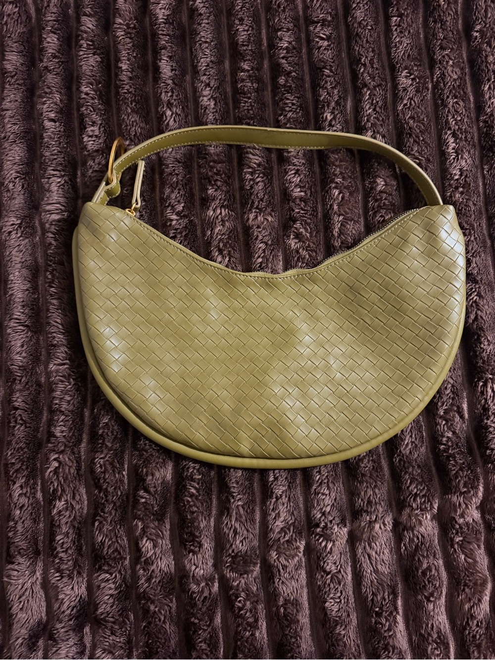 ASOS Olive Woven Crescent Shoulder Bag